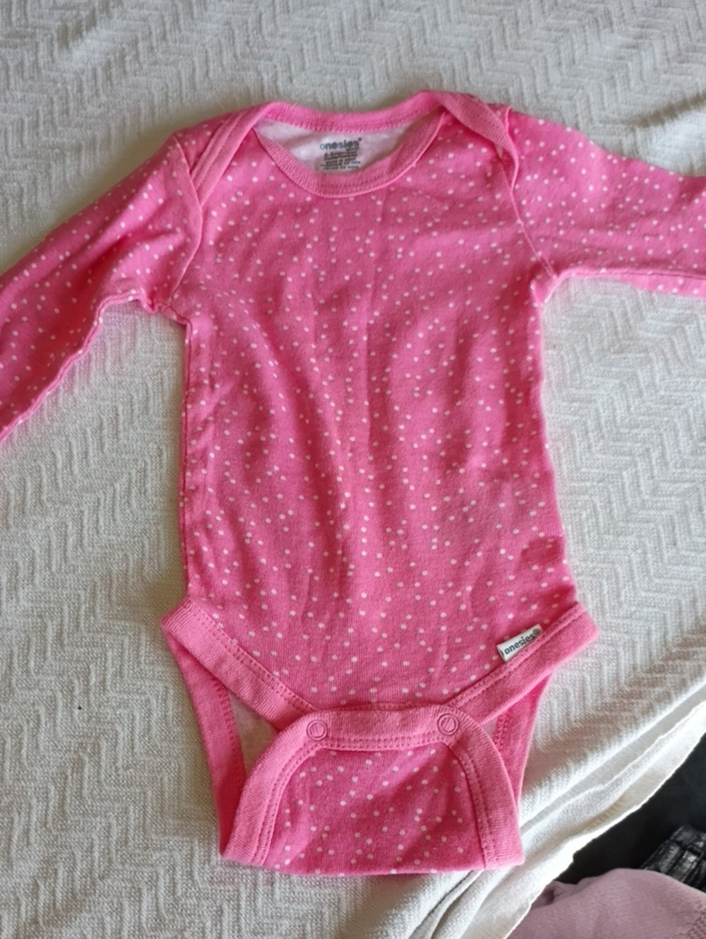 Girls' Pink Polka Dot Long-Sleeve Bodysuit by onesies®